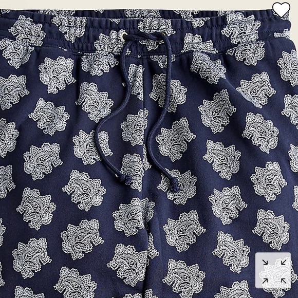 J. Crew University Terry Drawstring Sweat pant In Paisley Bunch - Picture 2 of 6